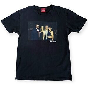 Full Send Jeffrey Epstein Trump Graphic T- Shirt Mens M Black Parody Streetwear